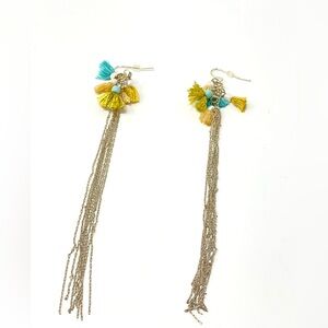 New Free People Fringe Dangle Beaded Earrings